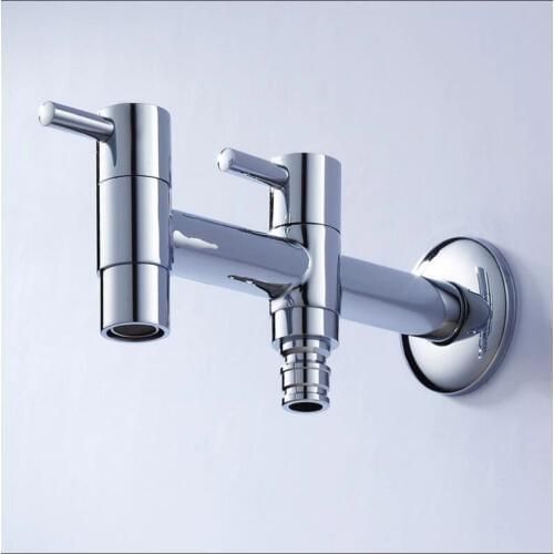 Brass Double Handle Double use Garden Faucet bib-cock faucet washing machine faucet copper bibcock,Toilet tap,Garden faucet