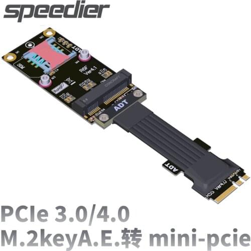 M.2 WiFi A.E Key Wireless Network Card To Mini-Pcie Extension Cable PCIe 4.0 Gen4 Full Speed Riser Card For Motherboard Extender