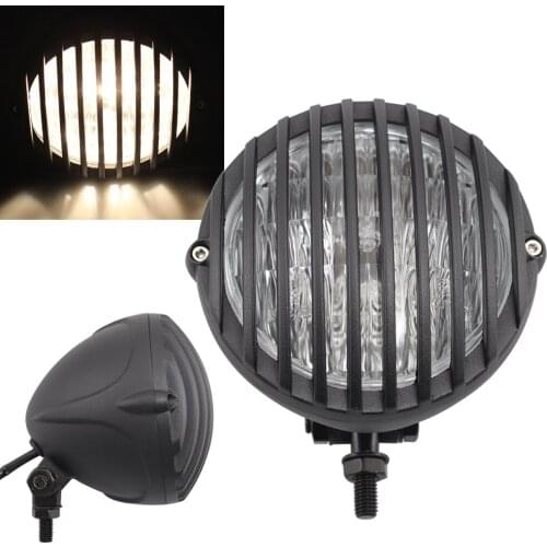 Motorcycle 10mm Retro Halogen Headlight Vintage Head Lamp fit For Harley Touring Honda Yamaha Suzuki Kawasaki Chopper