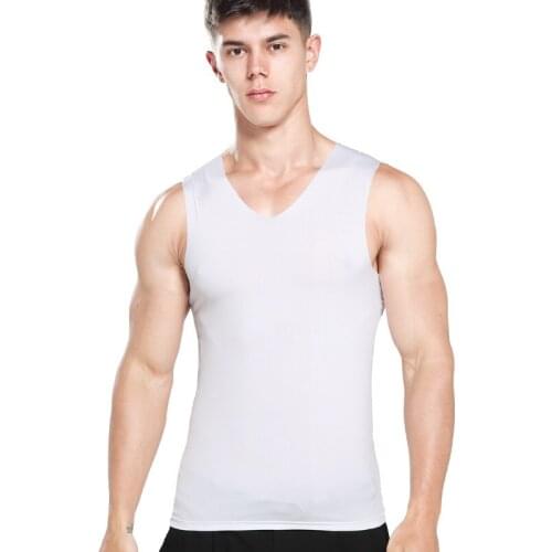 Casual Mens Ice Silk Seamless Tank Top Bodybuilding Fitness Singlet High Quality Male Sleeveless Breathable Vest Undershirt