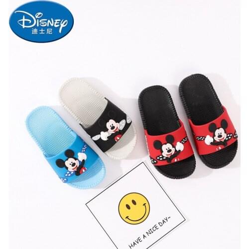 Disney childrens non-slip Mickey 2-8 years old baby sandals and slippers with soft bottom non-slip kids out cartoon slippers
