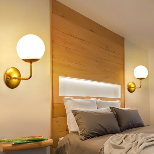 2020 NEW Wall Lamps Simple Glass Wall Light Use Living Room Corridor Aisle Black Wall Lamp LED E27 AC85-265V Gold Sconce