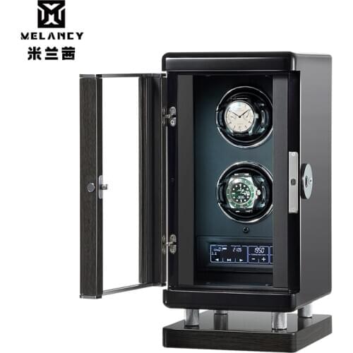 New Arrival Black Double Watch Winder For 2 Automatic Mechanical Watches Box Jewelry Display Box Watchwinder Caja De Relojes