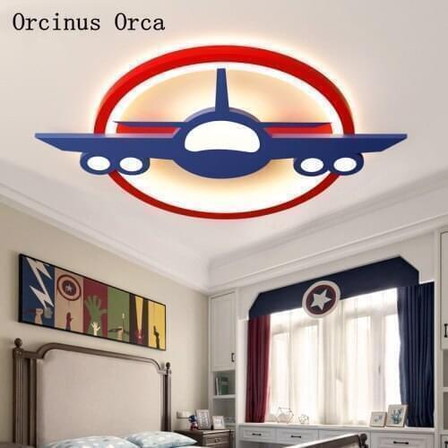 New American Creative Simple Aircraft ceiling lamp Boys'Bedroom Childrens Room Lights Cartoon Color LED Fighter ceiling lamp