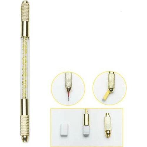 Semi-permanent Double Crystal Embroidered Pencil Handmade Fog Pen Blade Round Needle Knife Hand Tattoo Embroidery Tools Sale