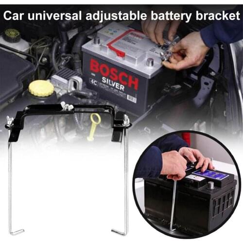 Practical Adjustable Car Crossbar Battery Hold Down Bracket Holder Storage Rack with 19/23/27cm J-Style Bolt Auto Accessories