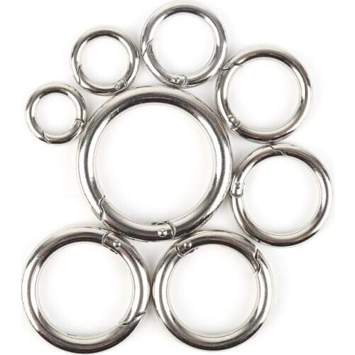 Zinc Alloy Iron Ring Plated Gate Spring O-Ring Buckles Clip Trigger Snap Tent Shelter Hook Carabiner Purses Handbags Round Push