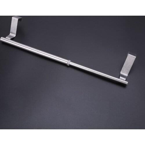 Extendable Over Door Towel Rack Bar Hanging Holder Bathroom Kitchen Hotel Cabinet Cupboard Shelf Rail Stainless Steel