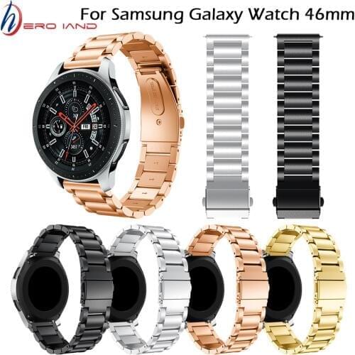 4 Colors Stainless Steel Watchband for Samsung Galaxy Watch 46mm SM-R800 Sports Band Strap Wrist Bracelet Silver Black Gold