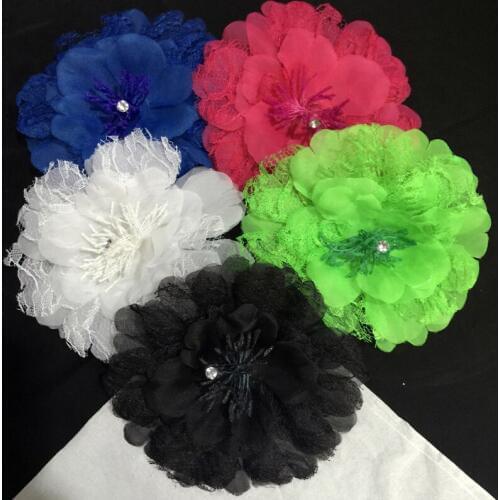 Solid color Artificial Flower with hair clip hair pin and Rubber band 3ways Ornament Flower Flower hair Scrunchy