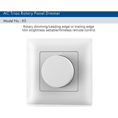 New KS Led Triac Dimmer High Voltage 100-240V Input 240W AC Triac Rotary Panel Dimmer 2.4G RF Dimmer 100-240VAC Output