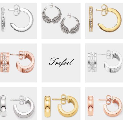 Feathers Creole Hing Hoop Earrings, Ethnic Fashion Jewelry Feather 925 Sterling Silver Bohemian Gift For Women 2019 Brand New