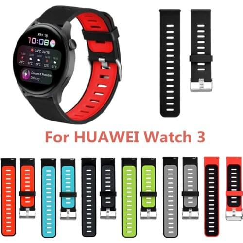 22mm Silicone Watch Strap Two-color Sports Wristband for Huawei Watch 3