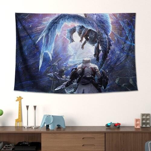 Fabric quality The Poster Decoration Painting of MONSTER HUNTER WORLD on HD Canvas canvas painting art posters Tapestry