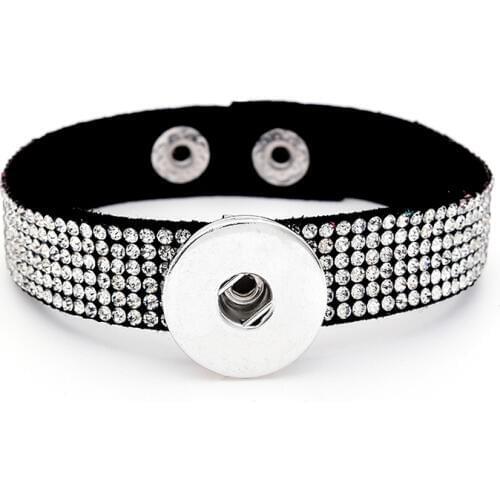 XH9032 8colors Unisex Cloth with crystal DIY snap button students bracelets (fit 18mm 20mm Snap)