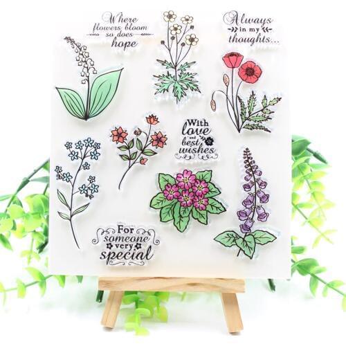 YPP CRAFT Flowers Transparent Clear Silicone Stamps for DIY Scrapbooking/Card Making/Kids Fun Decoration Supplies 232