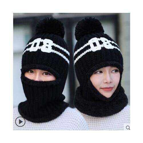 VEITHDIA Womens Knitted Hat Scarf Caps Neck Warmer Winter Hats For Men Women Skullies Beanies Warm Fleece Cap wholesale