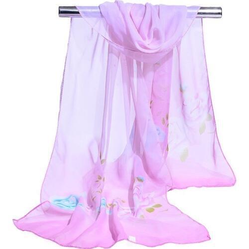 160*50cm Spring and summer Print woman Scarf Flower Chiffon Leaves Scarf Women Pareo Wrap Sunscreen Long Cape
