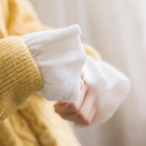 Womens sweater coat with fungus chiffon fake sleeves Women Beautiful Korean knitted ladies sunscreen fake collar horn fake long