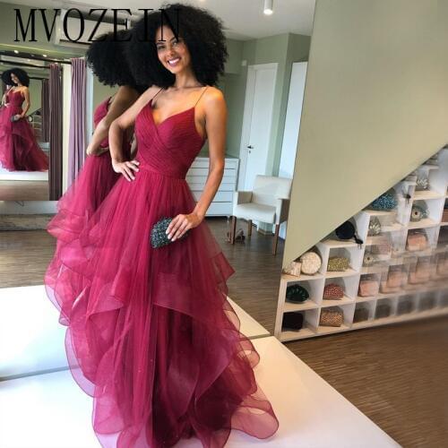 Hot Sale Gold Evening Dress Long Spaghetti Strap Backless abendkleider Vestido de festa Longo Evening Dresses 2019