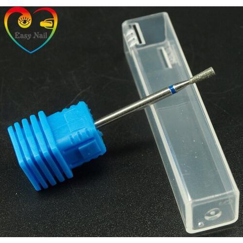 1 PCS Taper cone Cuspate 3/32" Diamond Burr Nail Drills Stainless Steel Handle Bits Safty Nail Rotary File As Beauty Gifts