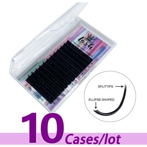 10pcs/lot MASSCAKU Super Cheaper Faux Matte Black flat ellipse eyelash extension De Pestanas Planas Synthetic Individual Eyelash