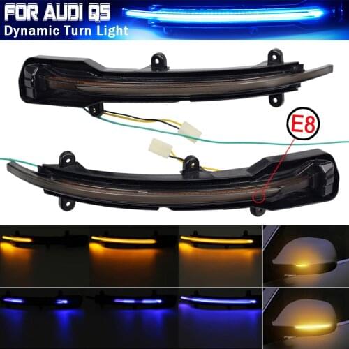 2pcs Dynamic Blinker LED Turn Signal Side Mirror Lights indicator for Audi Q5 SQ5 8R Q7 4L 2008 - 2017