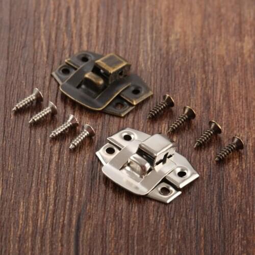 20pcs/set Box Square Buckles Clip Iron Clasp Hasp w/screw 24*19mm Vintage Jewelry Chest Gift Case Anqitque Bronze/Silver White