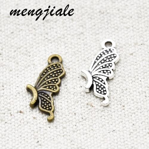 25pcs Two Color Butterfly Wings Charms Alloy Metal Pendants For DIY Handmade Jewelry Bracelet Accessories Making 23*11mm