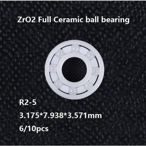 6/10pcs R168 6.35*9.525*3.175 mm Full ZrO2 Ceramic deep groove ball bearing high quality Zirconia Ceramic ball bearings