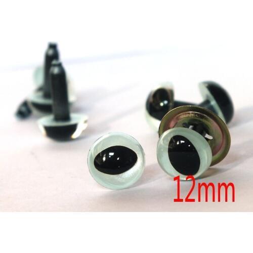 60pcs x Toy accessories 12mm silver gray color cat safety eyes