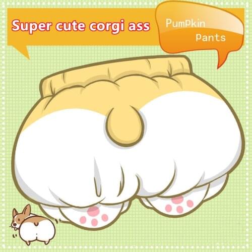 Animation surrounding pumpkin pants corgi butt underwear animation cute leggings shorts super adorable