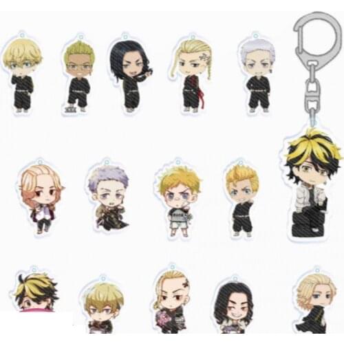 Anime Tokyo Revengers Sano Manjirō Hanagaki Takemichi Pendant Acrylic Keychain Keyring School Bag Charm Q Version Decorative