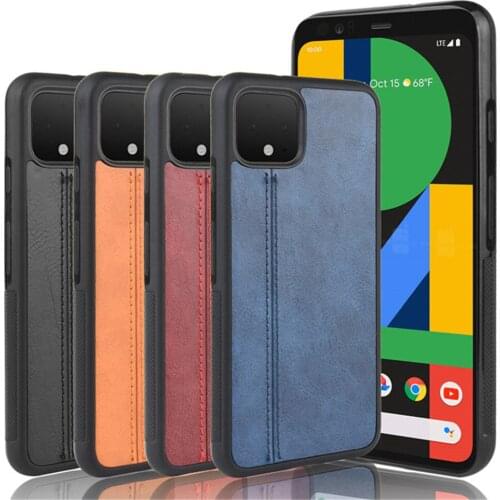 For Google Pixel 4 Case Google Pixel 4 XL Calfskin PU Leather lines Back Cover Case For Google Pixel4 4XL Pixel4XL Phone Cases