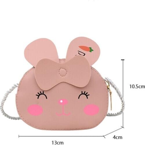 Kids Backpack Cartoon Animal Round Handbag Zipper Coin Purse Shoulder Bag Rabbit Tiger Adjustable Pu Leather Toddler Backpack