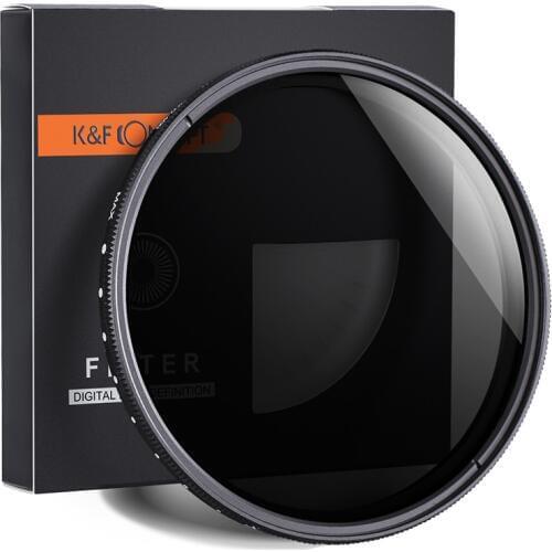 K&F CONCEPT 37-82mm 52MM 58MM 62MM 67MM 72MM 77MM Slim Fader Variable ND Lens Filter Adjustable ND2 to ND400 Neutral Density