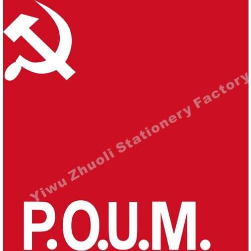 Spain colors POUM Template Flag 120X120cm (4x4FT) 120g 100D Polyester Double Stitched High Quality Banner Free Shipping