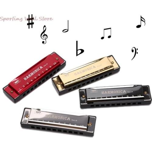Hot Koop 10/16 Gaten Harmonica Mondharmonica Puzzel Muziekinstrument Beginner Onderwijs Spelen Gift Koperen Kern Hars Harmonica