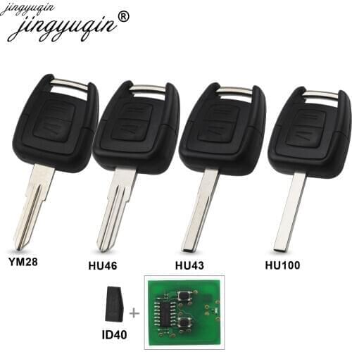 Jingyuqin Remote Car Key 433Mhz With ID40 Chip for OPEL VAUXHALL Vectra Zafira OP1 24424723 2 Buttons Smart Fob