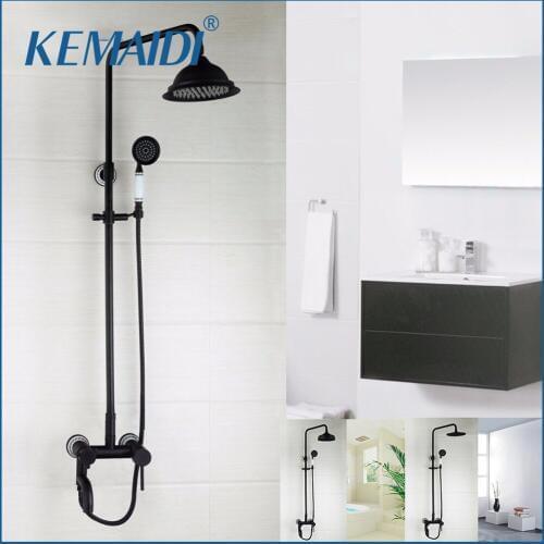 KEMAIDI Wall Mounted ORB Bathroom Shower Faucets Bathroom Shower Faucet Mixer Tap With Hand Shower Head Shower Faucet Set