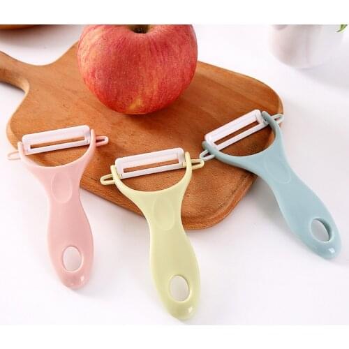 1pc Random Color Ceramic Peeler Fruit Vegetable Peeler Potato Cucumber Carrot Grater Portable Home Kitchen Tools Accessories