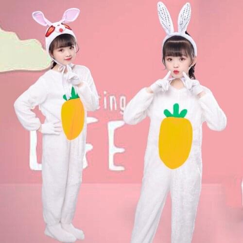 White Rabbit Costume For Children Animal Costume Suit Girls Dance Costumes Halloween Cosplay