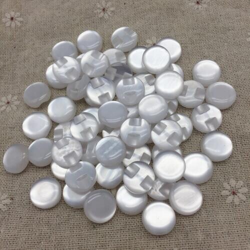 200pcs 12.5mm White Pearl Round Resin Buttons Sewing 2 Holes Shiny Button For Scrapbooking Doll Clothes Accessories
