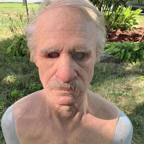 Old Man Latex Masks Horror Grandparents Old People Realistic Full Head Masks Halloween Costume Cosplay Party Props