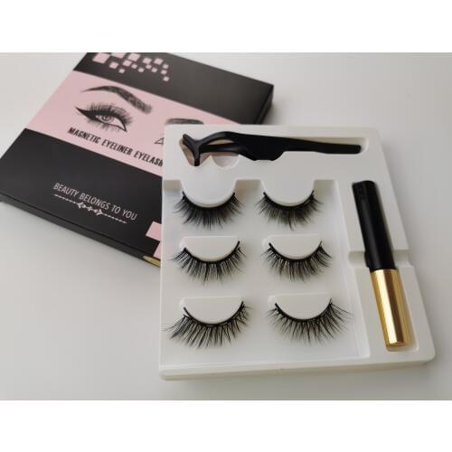 Magnetic Eyelashs Set Natural long 3D Faux magnet Eyelashes Easy to wear Soft Mink Lashes False Eyelashes cilios magnetico