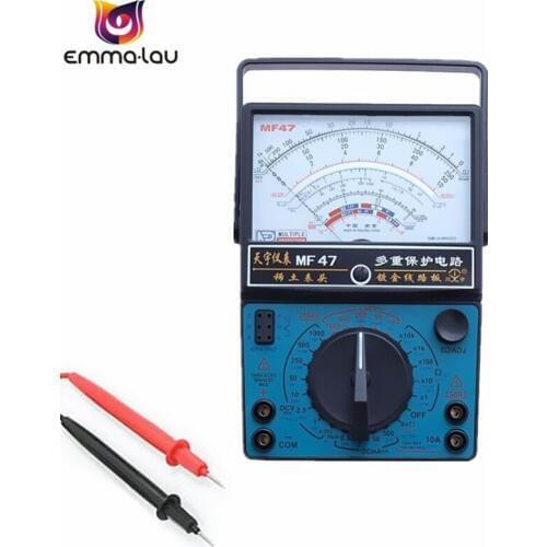 MF47 50uA-500mA DC AC Analog Pointer Multimeter 10A 2500V Max Voltage Current Resistance Ohmmeter Battery Tester With Probe