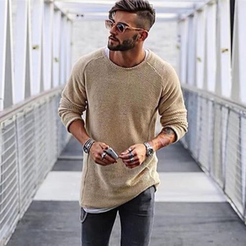Autumn Winter Men Sweater Knitted Solid Simply Style Casual Loose O Neck Sweater Jumper Male Black Outerwear Brand 2018 Pullover