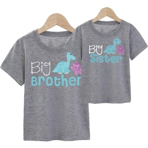 New Family Matching Clothes Fashion Dinosaur Tshirt Mom And Me Outfits Father Son Big Brother Big Sisteer Baby Boy Kids Clothing