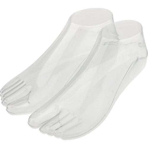 New 1Pair Female Feet Mannequin Thong Style Foot Model for Sandal Shoe Sock Jewelries Display - Clear