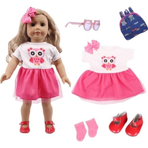 Doll Clothes Owl Skirt Fit 18 Inch American&43 Cm Baby New Born Doll Generation Christmas Girl`s